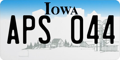 IA license plate APS044