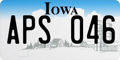IA license plate APS046