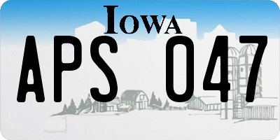 IA license plate APS047