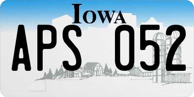 IA license plate APS052