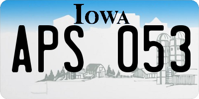 IA license plate APS053