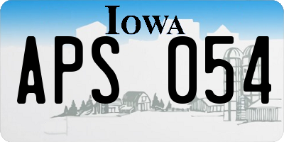 IA license plate APS054