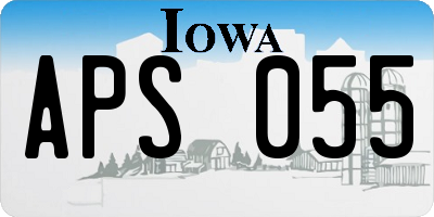 IA license plate APS055