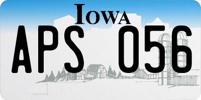 IA license plate APS056