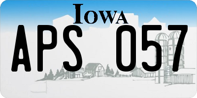 IA license plate APS057