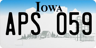 IA license plate APS059