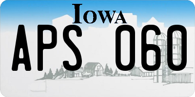 IA license plate APS060