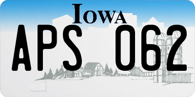 IA license plate APS062