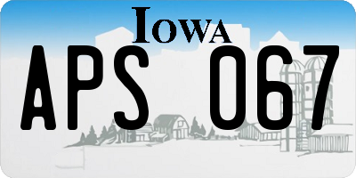 IA license plate APS067