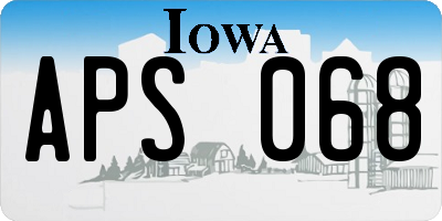 IA license plate APS068