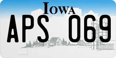 IA license plate APS069