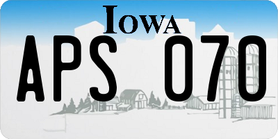 IA license plate APS070