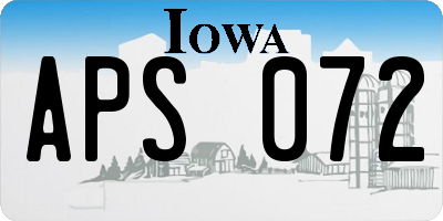 IA license plate APS072