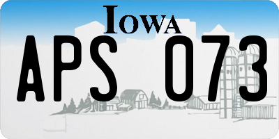 IA license plate APS073