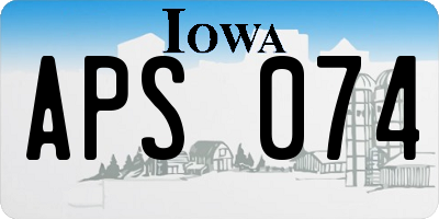 IA license plate APS074