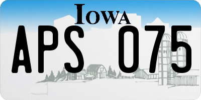 IA license plate APS075