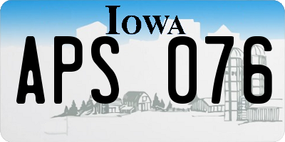 IA license plate APS076