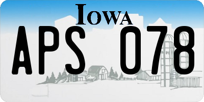 IA license plate APS078