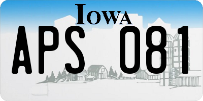 IA license plate APS081