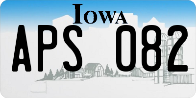 IA license plate APS082