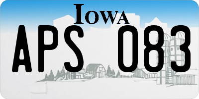 IA license plate APS083