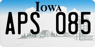 IA license plate APS085