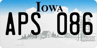 IA license plate APS086