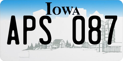 IA license plate APS087