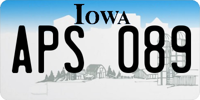 IA license plate APS089