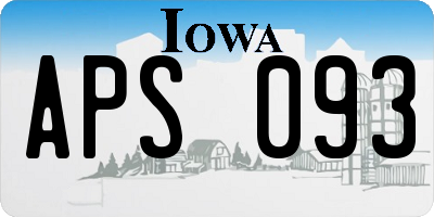 IA license plate APS093