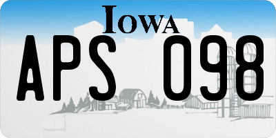 IA license plate APS098