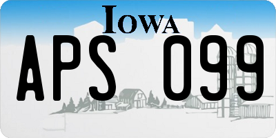 IA license plate APS099