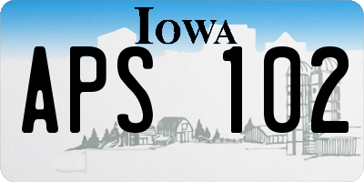 IA license plate APS102