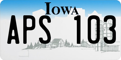 IA license plate APS103