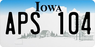 IA license plate APS104