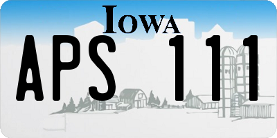 IA license plate APS111