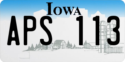 IA license plate APS113