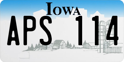 IA license plate APS114