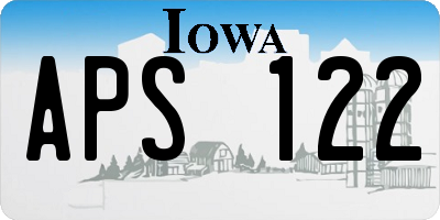 IA license plate APS122