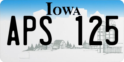 IA license plate APS125