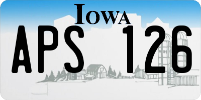 IA license plate APS126