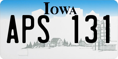 IA license plate APS131