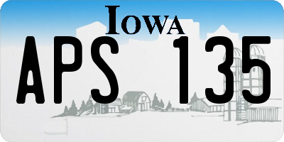 IA license plate APS135