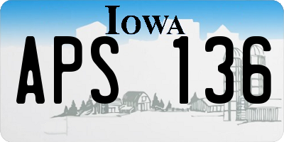 IA license plate APS136