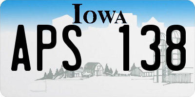 IA license plate APS138