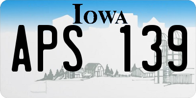 IA license plate APS139