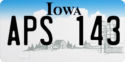 IA license plate APS143