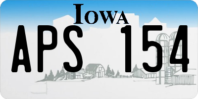 IA license plate APS154