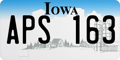 IA license plate APS163