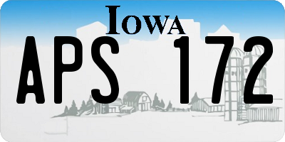 IA license plate APS172